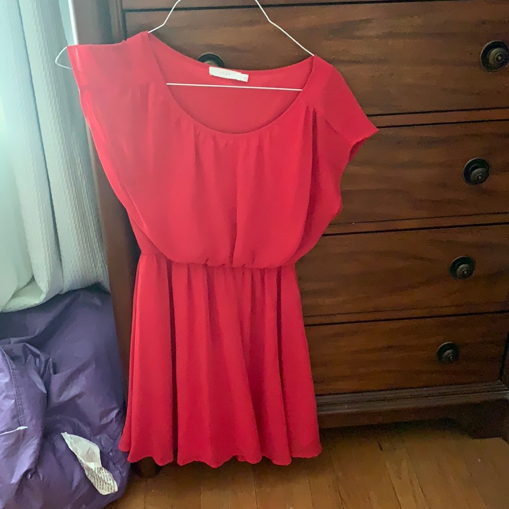 Small Red silk mini dress